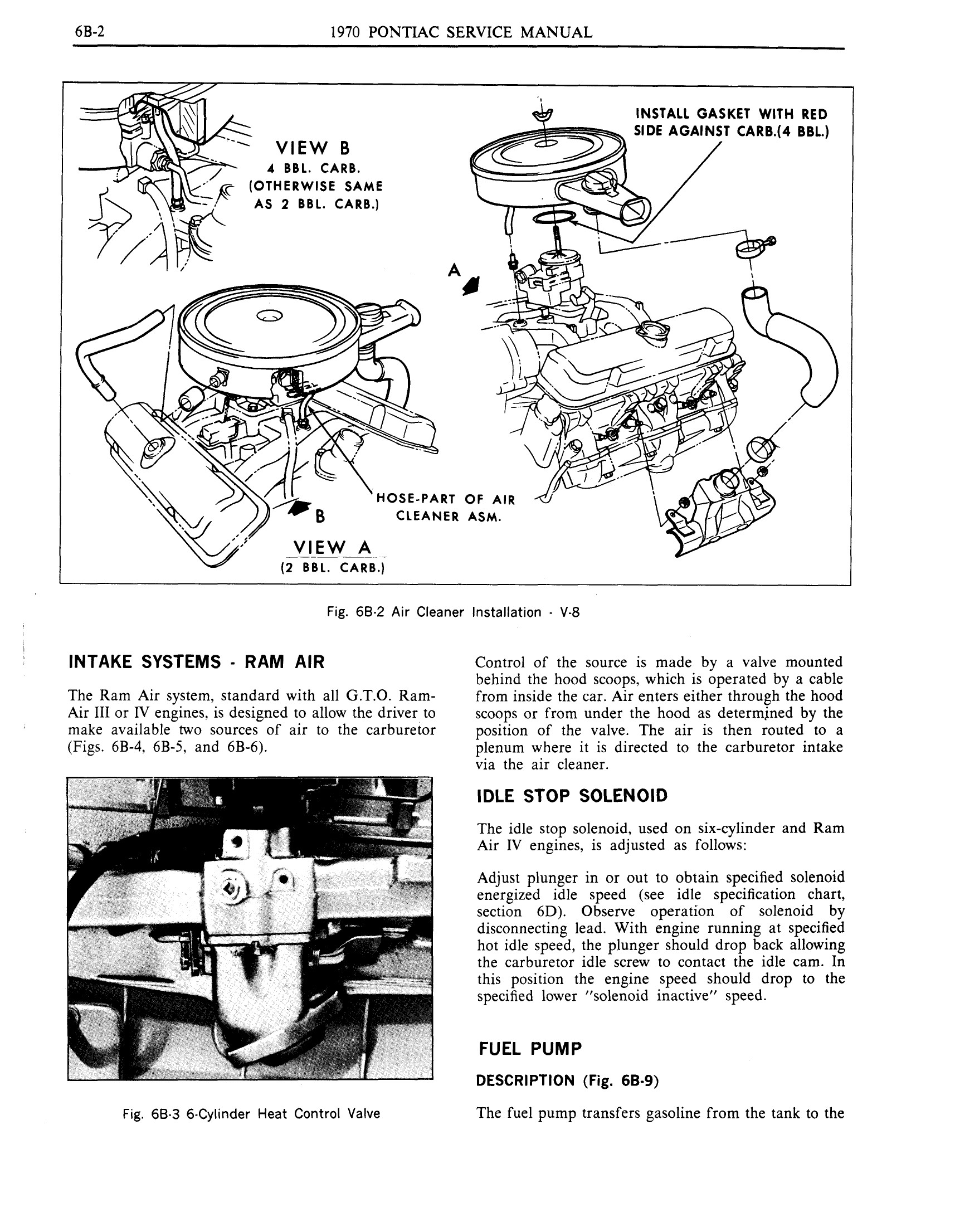 1970 Pontiac Chassis Service Manual - Engine Fuel Page 2 of 65